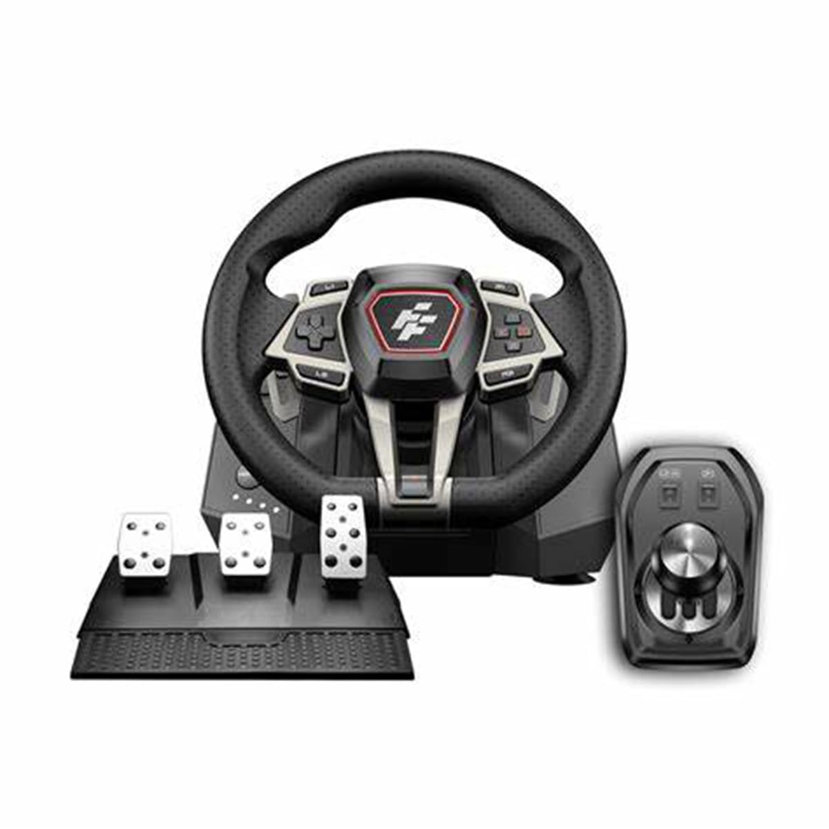 Flashfire F107 IMOLA Racing FORCE FEEDBACK Wheel, Pedals, Shifter, Hall-Effect Sensor, Vibration Feedback Function, Adjustable Rotation 270° and 900° Flashfire F107 IMOLA Racing FORCE FEEDBACK Wheel, Pedals, Shifter, Hall-Effect Sensor, Vibration Feedback Function, Adjustable Rotation 270° and 900°